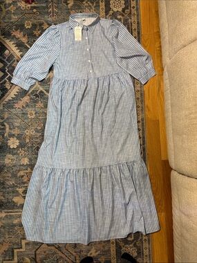 Madewell Blue and White Striped Maxi Dress